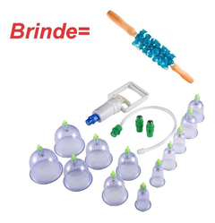 Kit Ventosas + Bomba Ventosaterapia Massoterapia + Brinde