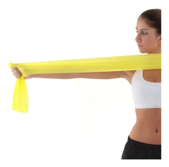Faixa Elástica Leve Tipo Thera Band Latex 1mt Amarelo Kit 10 - comprar online