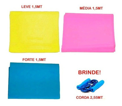 Kit 3 Faixas Elásticas Thera Band + Brinde