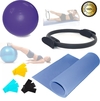Kit Yoga Pilates Funcional C/ 6 Itens Bola Thera Band Anel Cor:Azul - comprar online