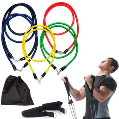 Kit Elástico Extensor Premium 11 Peças Tubing Profissional Ganhe 1 Mini Band