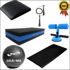 Kit Crossfit - Suporte ABD + Wall Ball 4kg + Step 60x28x10 + Colchonete + ABMAT + Corda Speed Rope - Treino em Casa - comprar online