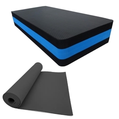 Kit Step Ginástica 60x30x10cm + Colchonete Tapete Eva 5mm