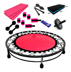 Jump rosa + step + caneleira 5 kg rosa + corda + colchonete rosa + Rosa + Mini band Extra forte + PAr halter sextavado 2 - comprar online
