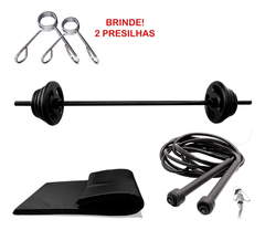 Imagem do JUMP + PAR DE HALTER 2 KG + 10KG ANILHA + BARRA 1,20 MT + COLCHONETE + KETTLEBELL 4 KG + STEP