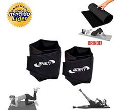 Caneleira Peso Tornozeleira 5kg - Par + Colchonete Promoção Cor:Preto