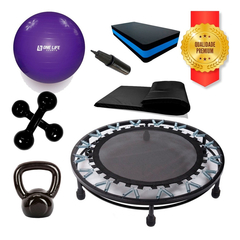 Jump +bola 65 +bomba+colchonete +step+ Halter 4kg +ktb 6kg