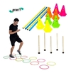 Kit Agilidade 5 Estacas + 6 Barreiras + 6 Argolas Funcional