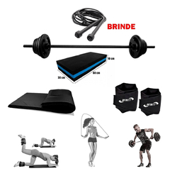 Kit Completo Body Pump C/barra E 10kg + Colchonete + Corda + Step + Caneleira 3 Kg - comprar online