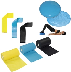 Kit 6 Faixas Elásticas Thera Band + Disco Exercícios Em Casa