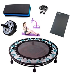 Kit Aeróbico Mini Jump 32 molas+ colchonete + Roda Abdominal + Corda + Step - comprar online