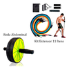 Kit Aeróbico Roda Abdômen Lacrado + Extensor 5 vias
