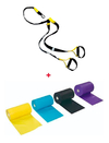 Kit 5 Fita Elásticas Thera Band + Fita De Suspensão Tipo Trx