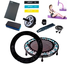 Jump + Capa + Extensor c/ apoio + Corda + Step + Colchonete + Roda + Kit mini band + Caneleira 1 kg