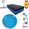 Step Eva Perda Peso Tonificar 60x28x10 + Bola Suíça Pilates