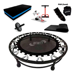 jump + halter 2 kg + colchonete + extensor c apoio + roda +step