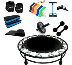 Kit Aeróbico Mini Jump + halter 2kg + caneleira2 + 2 step + Colchonete + extensor + roda + mini band médio - loja online