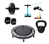 Kit Ginástica Jump + extensor c/ apoio + Roda + Caneleira 5 kg + kettlebel 6 kg