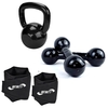 Par De Caneleira De Peso Profissional De 3 Kg + Halter 3 Kg + Kettlebel 6 kg