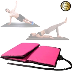 Colchonete De Ginástica Dobrável P/ Transporte + Bola 75 cm + Caneleira 3 Kg + halter 2 kg + Par anilha 5 Kg + Bomba