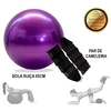 Kit Pilates Solo Par De Caneleira Tornozeleira Peso 5kg+ Bola Suíça 65cm