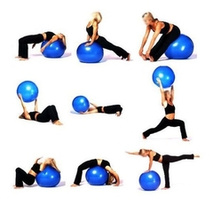 Kit Pilates Bola 55 CM + Colchonete + Faixa Elástica ´média 1,2mt - Cheers Fitness