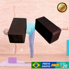 Bloco EVA Yoga Pilates Fisioterapia Tijolinho 22x12x8 Cor:Preto