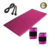 Kit Colchonete De Academia + Corda De Pular + Caneleira 2kg Cor:Rosa