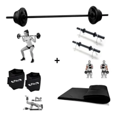 Caneleira Peso+ Barra Pump+ Anilha + Colchonete+ Halter 40cm - comprar online