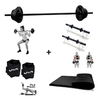 Kit Body Pump - Barra + 10 Kg De Anilhas Emborrachadas + caneleira 5 kg + colchonete