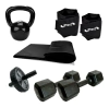 Kit Caneleira 5kg+halter 04kg+ 2 Colchonete+roda+kettlebell