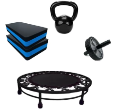 Kit Aeróbico Fitness - Jump + Roda + Kettlebell + 2 Step