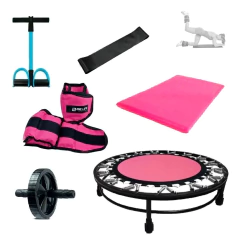 Kit Aeróbico Treino De Ginástica Com Mini Jump + Pesos