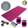 Caneleira 1 Kg Rosa- Par + Colchonete Rosa+ Kit Mini Band + Peso 1 Kg