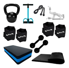 Caneleira+ Extensor + Corda + Halter + Step + Kettleb