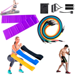 Kit Treino Home - Faixa 1,5m + Kit Mini band + Kit Extensor