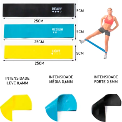 Kit Treino Home - Faixa 1,5m + Kit Mini band + Kit Extensor - comprar online