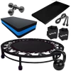 Mini jump + colchonete + corda + step + caneleira 3 + halter 3 + ketlebell 4