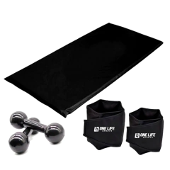 Kit Aeróbico -Caneleira Peso 5 Kg + Colchonete + Halter 6 Kg