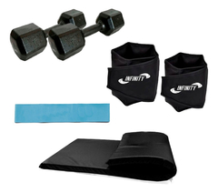 Kit Caneleira 2kg + Halter 04kg + Colchonete + Band Médio - comprar online