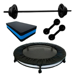 Kit Mini Jump + Step + Barra + Peso + Halter + Capa