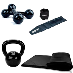 Caneleira 4 Kg + Colchonete + Halter 3 Kg + Kettlebell 6 Kg - comprar online