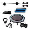 Kit Fitness Aeróbico Ginástica Jump + Kit Pump 10kg + 2 Step