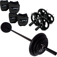 Kit Pump - Barra Oca + 20 Kg De Anilhas + Caneleira 3 e 5kg