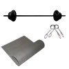 Kit Tapete Mat Ioga + Pump Barra + 12 Kg De Anilhas