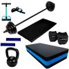 KIT TREINO EXTENSOR ELÁSTICO + MINI BAND +KIT BODY PUMP 16KG