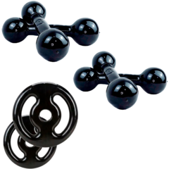 PAR HALTER EMBORRACHADO 1 E 2KG + PAR ANILHA 3KG