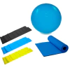 Kit Faixa elástica 3 intensidades + Tapete 1,20m + Bola 55