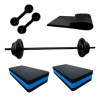 Kit Barra + 16 Kg De Anilha + Colchonete + Halter + 2 Step