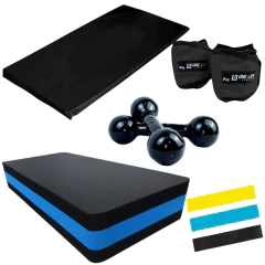 Kit Mini Band + Caneleira 3Kg + Step + Halter 3kg+Colchonete